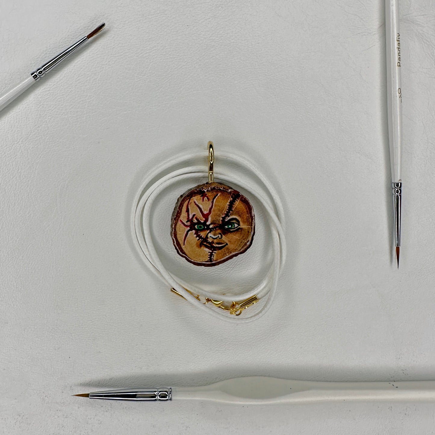 Child's Play Chucky Wooden Slice Pendant