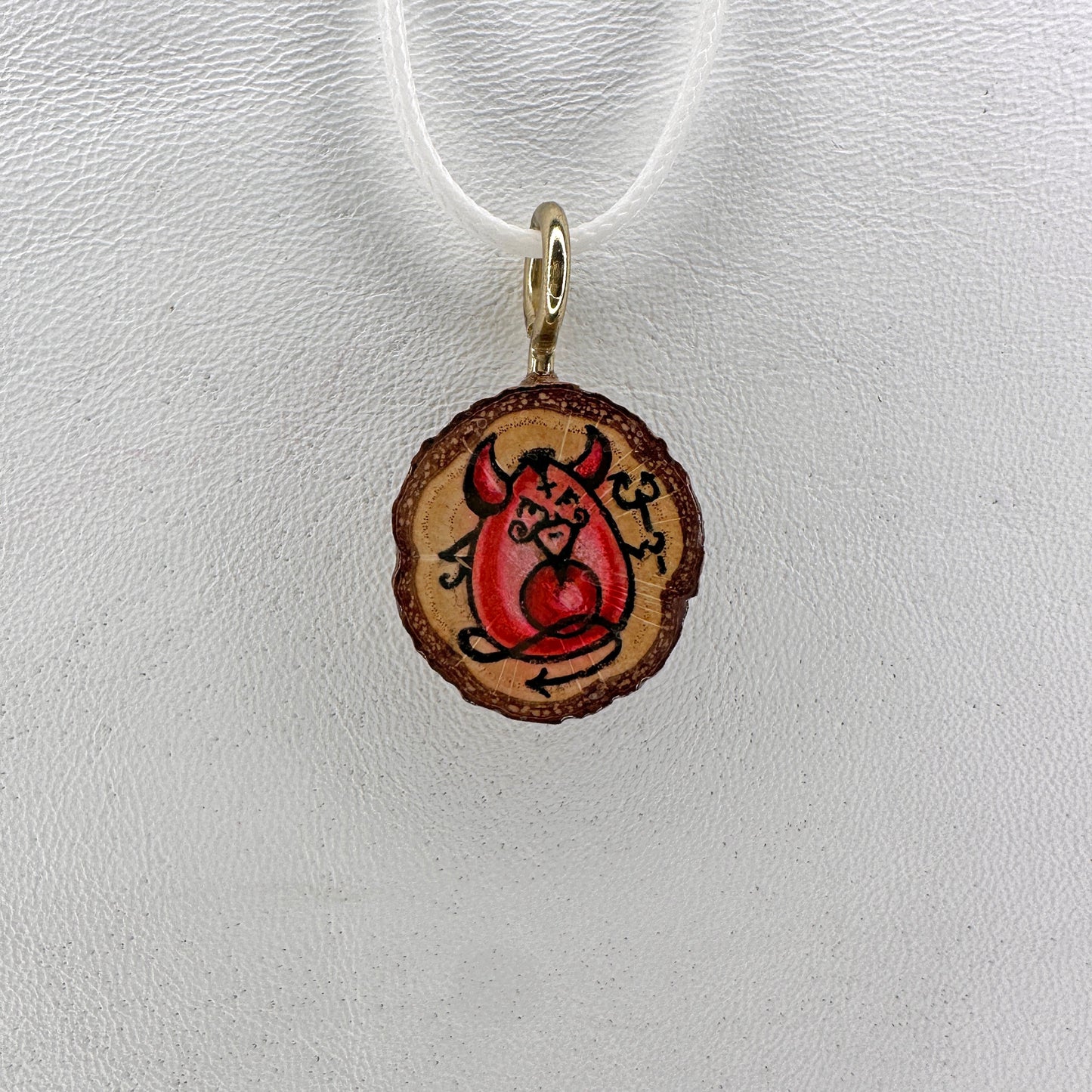 Deviled Egg Wooden Slice Pendant