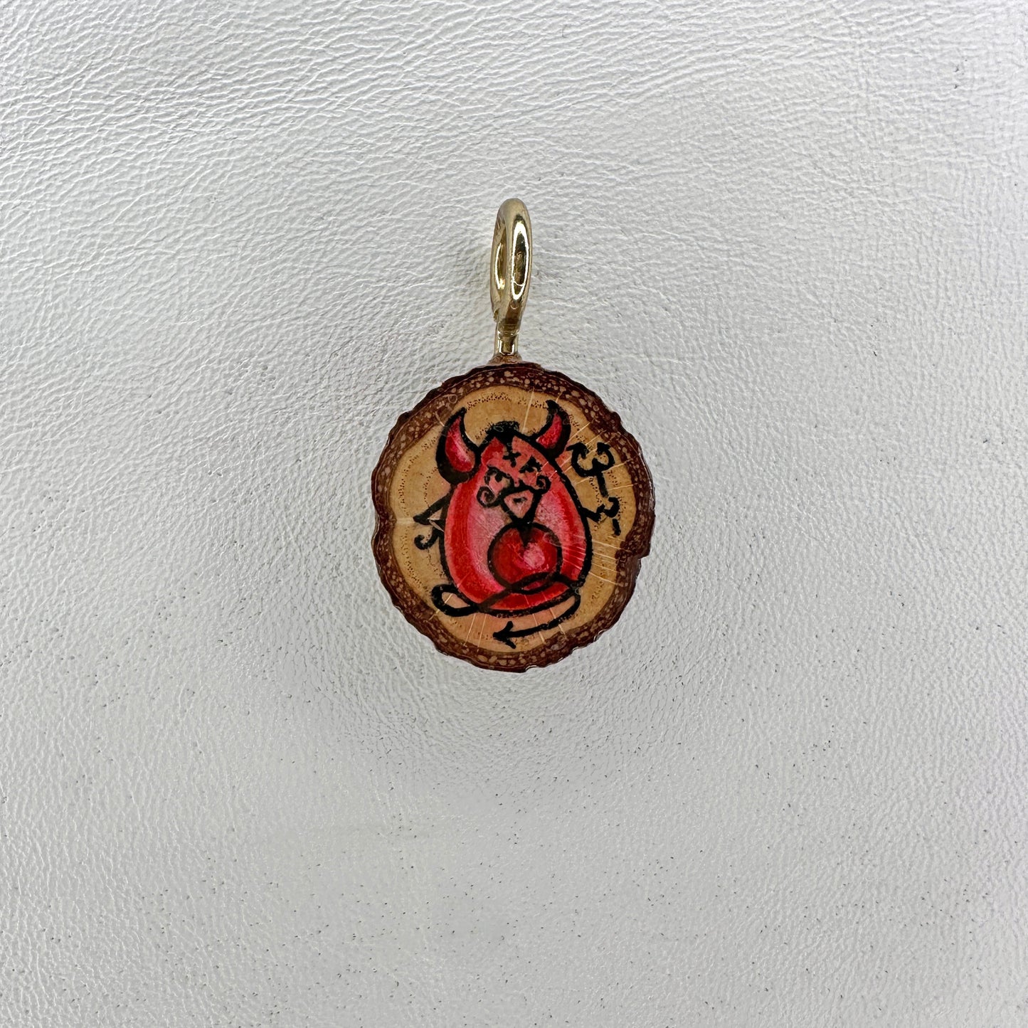 Deviled Egg Wooden Slice Pendant