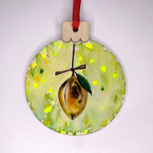 Golden Lemon Grove Custom Ornament