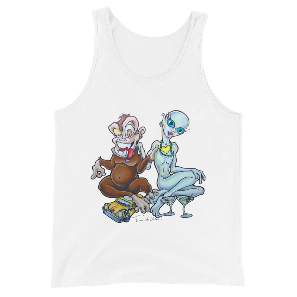 A Monkey And An Alien Stepped Into A Cab Tank Top