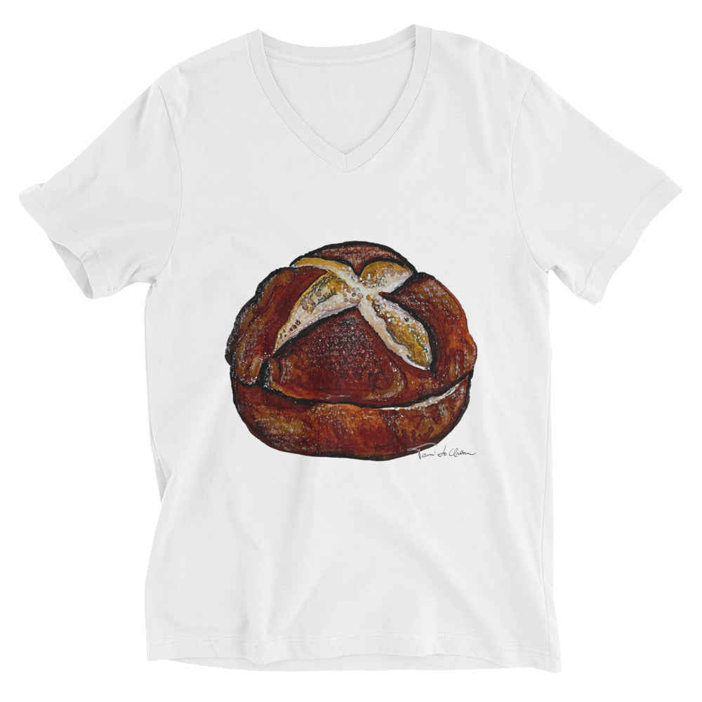 Pretzel Bun V-Neck T-Shirt
