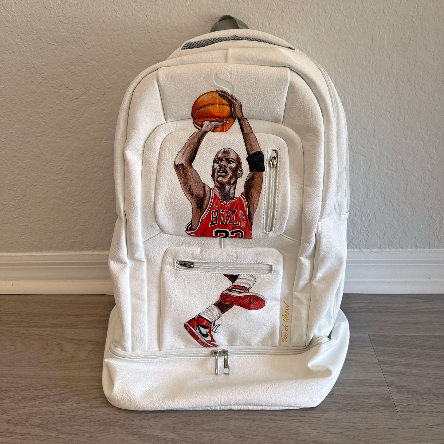 Sole Premise Tumbled Luciano Leather Michael Jordan Custom Backpack