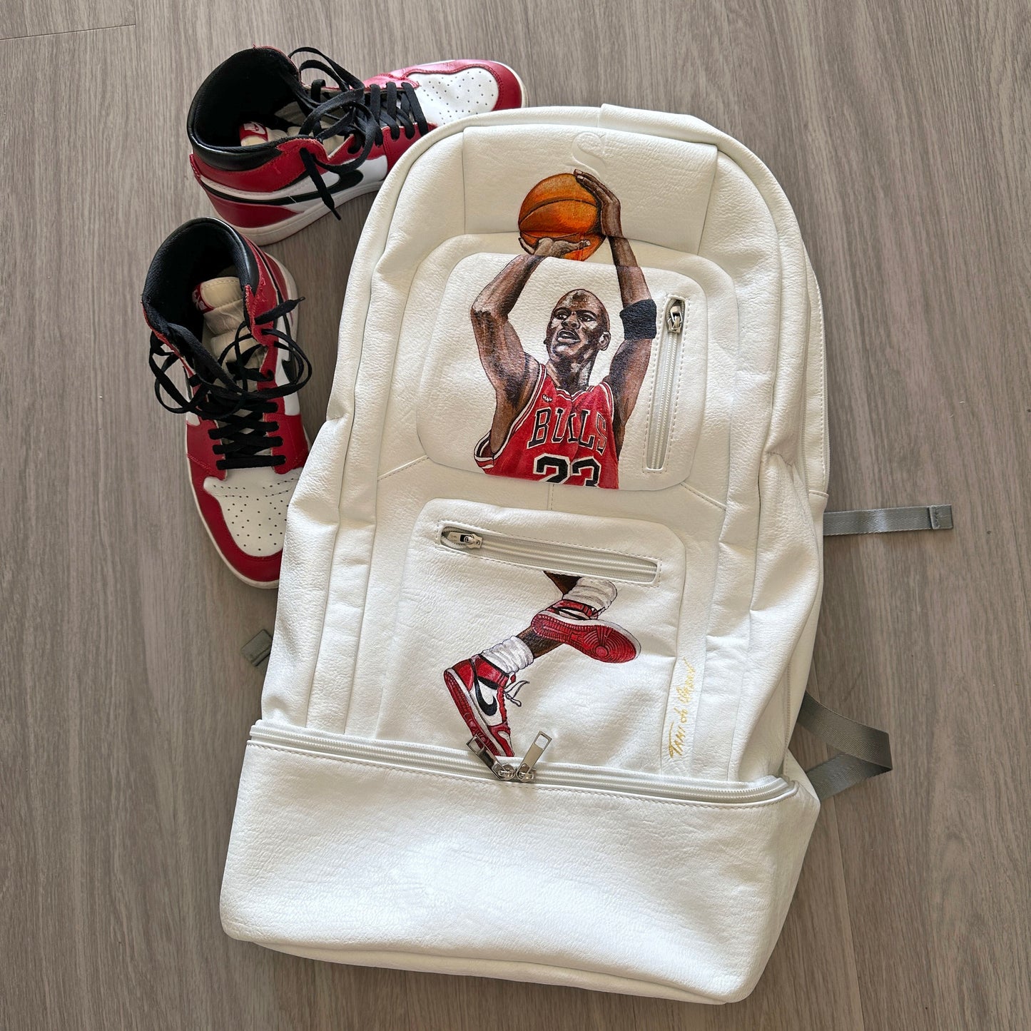 Sole Premise Tumbled Luciano Leather Michael Jordan Custom Backpack