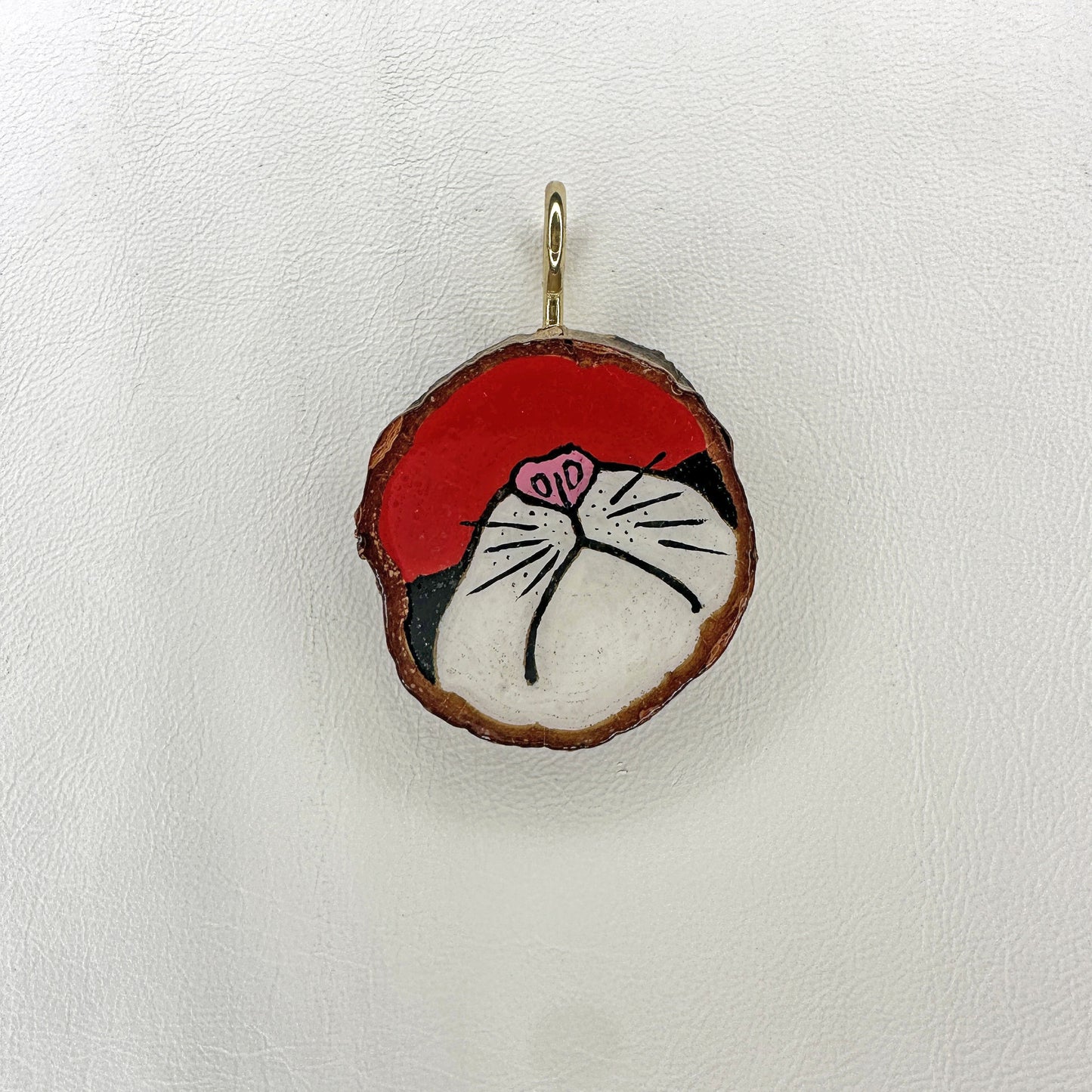 Cat Muzzle Wooden Slice Pendant