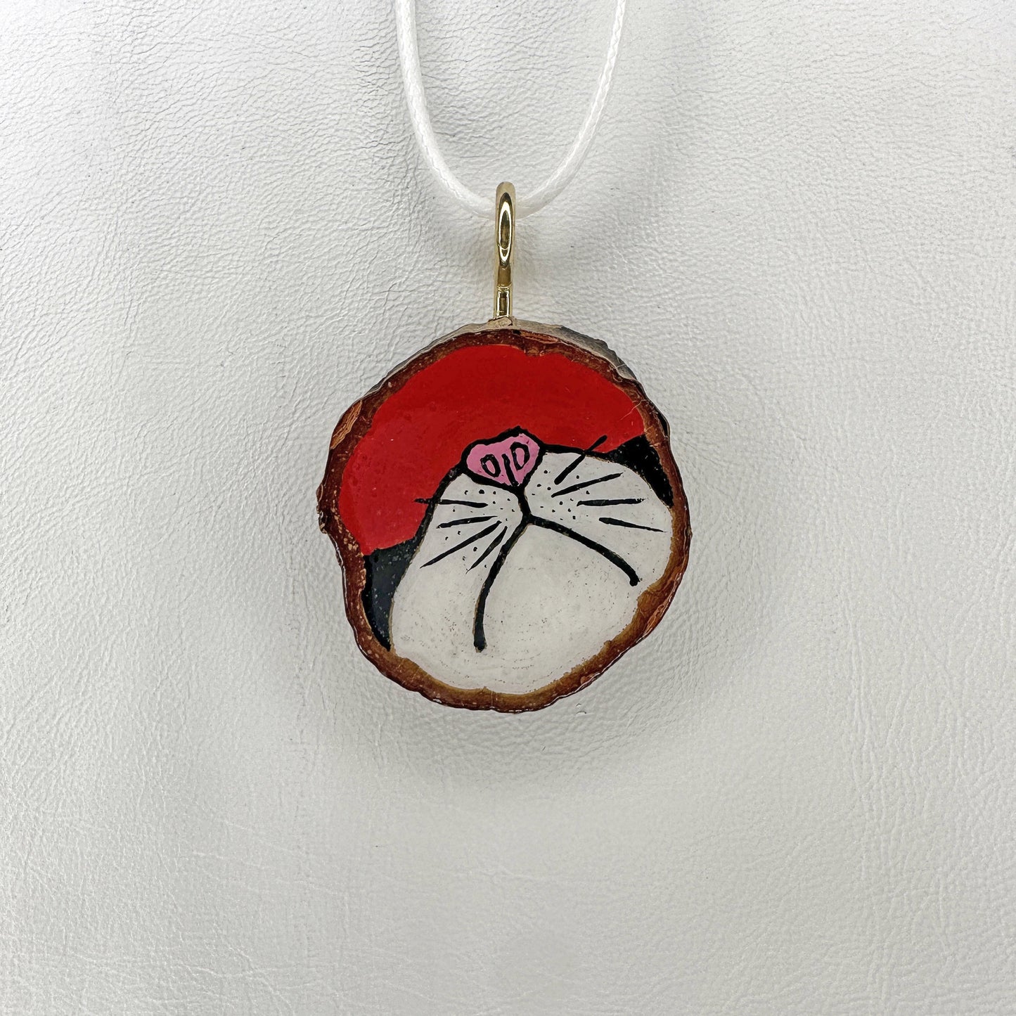 Cat Muzzle Wooden Slice Pendant