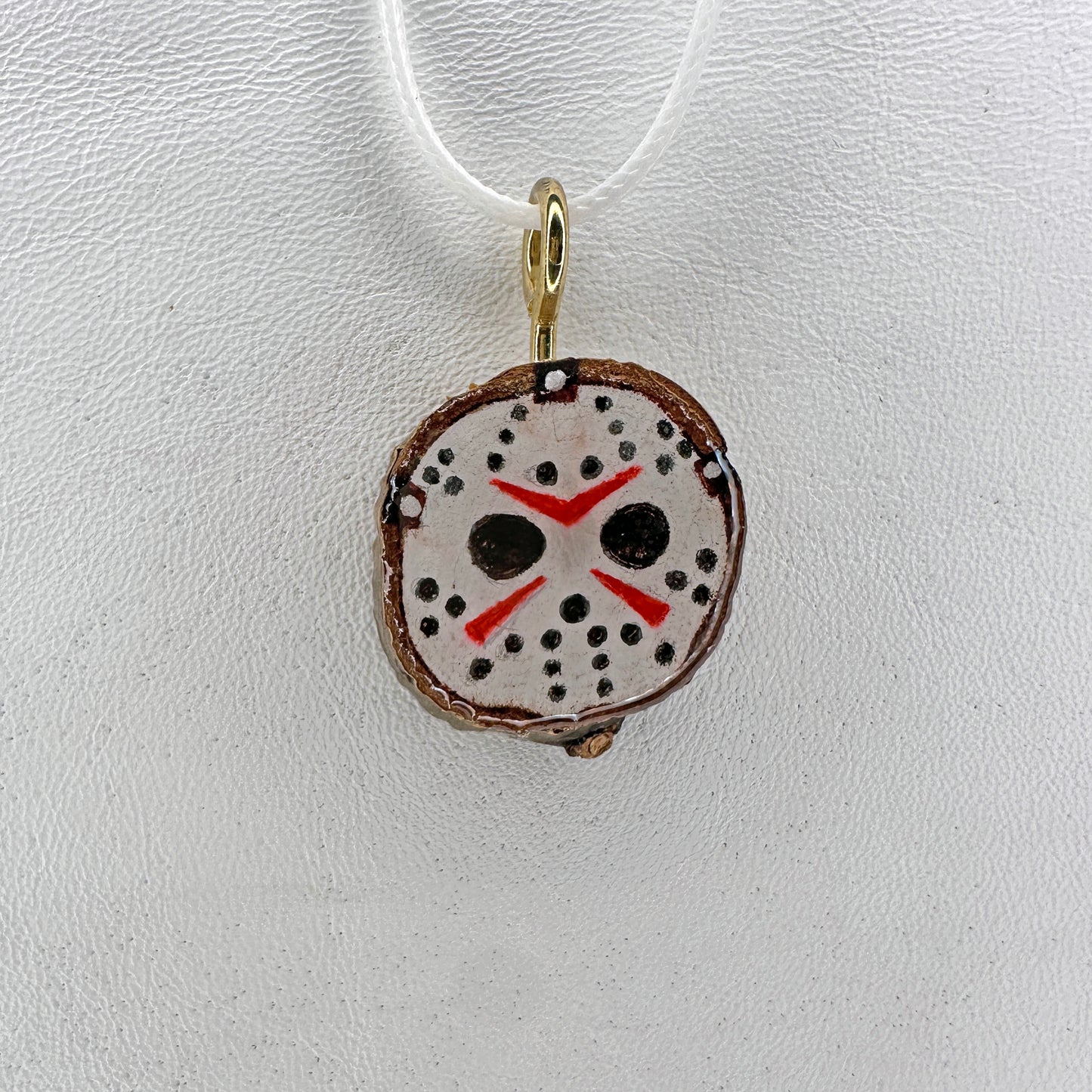 Friday The 13th Jason Voorhees Wooden Slice Pendant