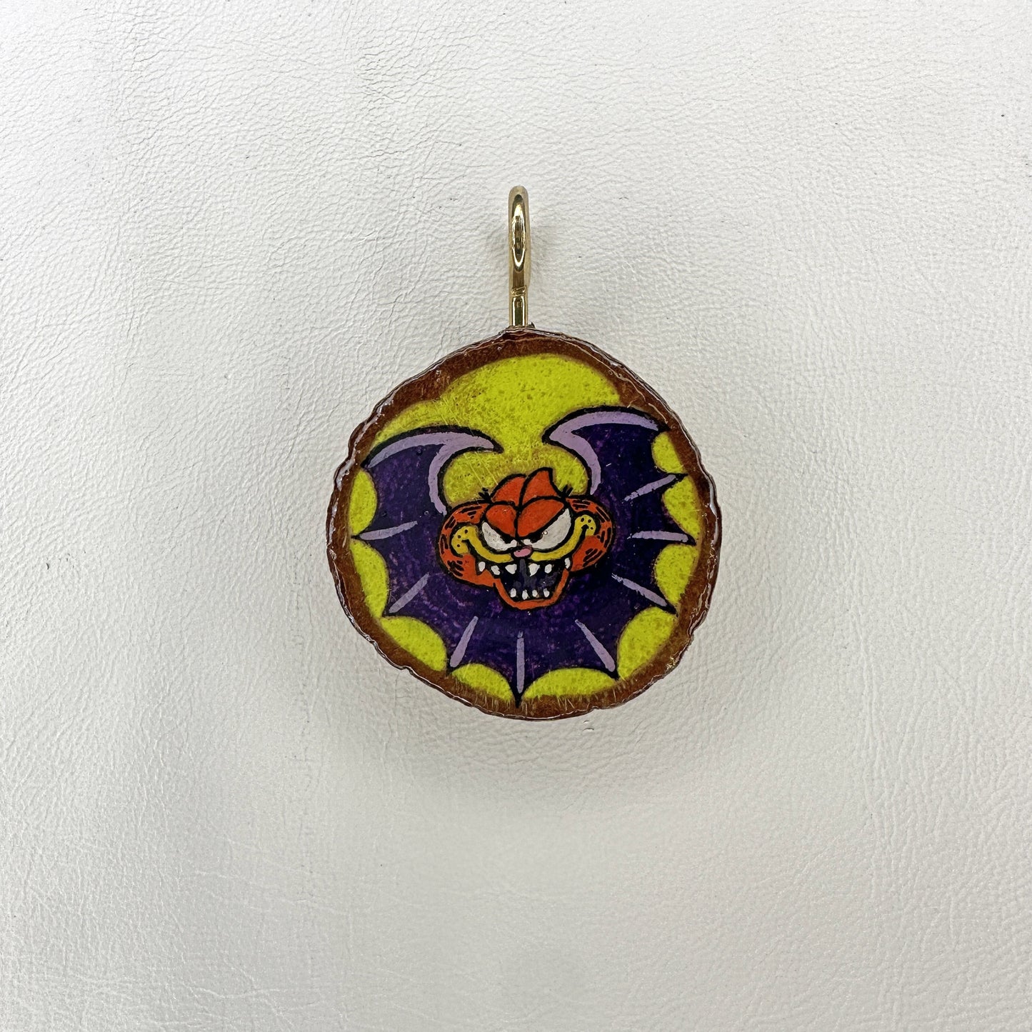 Garfield The Bat Wooden Slice Pendant
