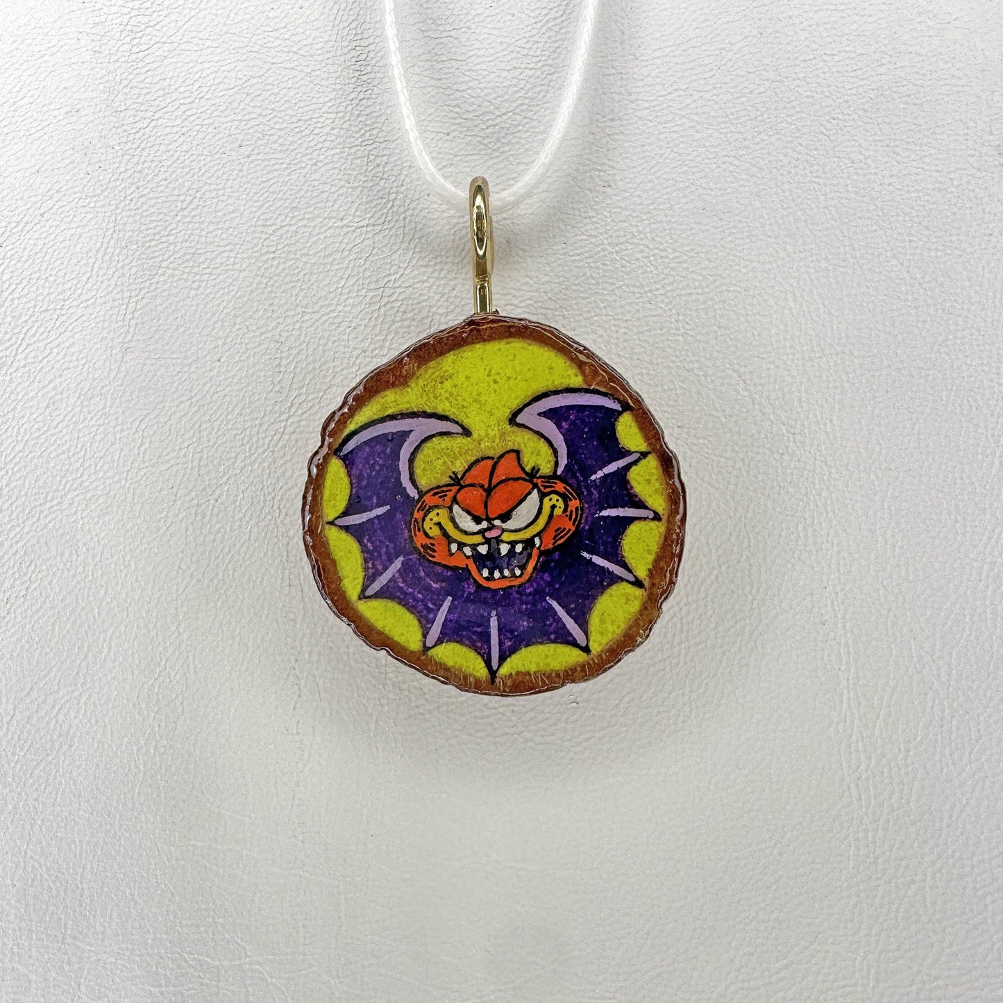 Garfield The Bat Wooden Slice Pendant