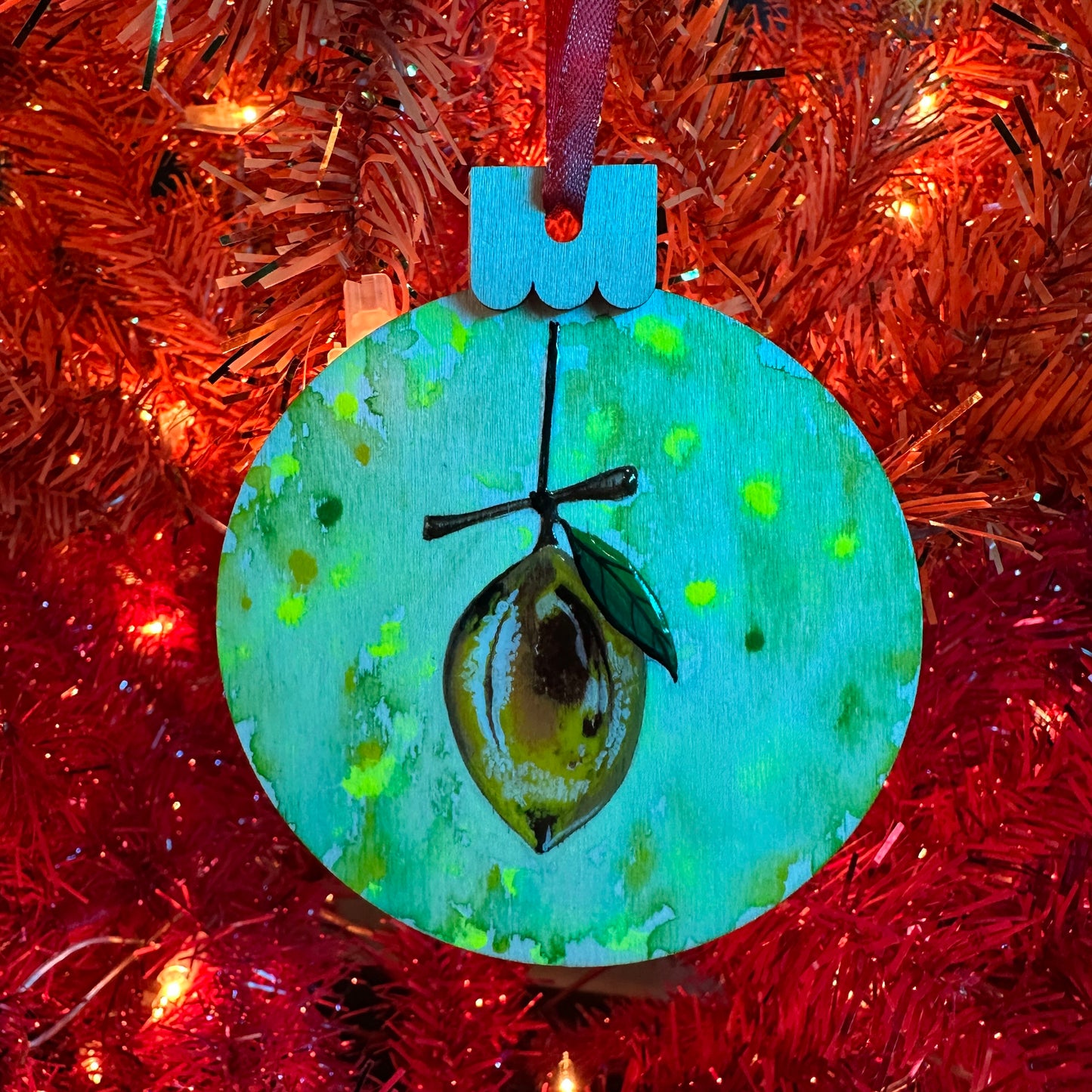 Golden Lemon Grove Custom Ornament