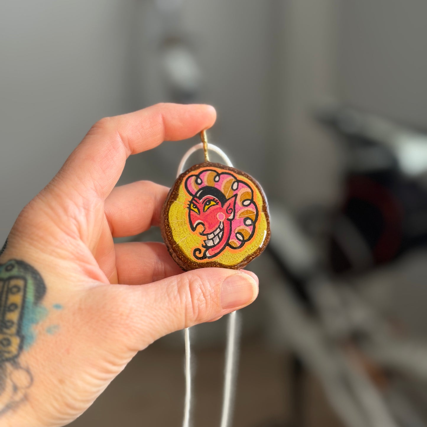HIM Wooden Slice Pendant