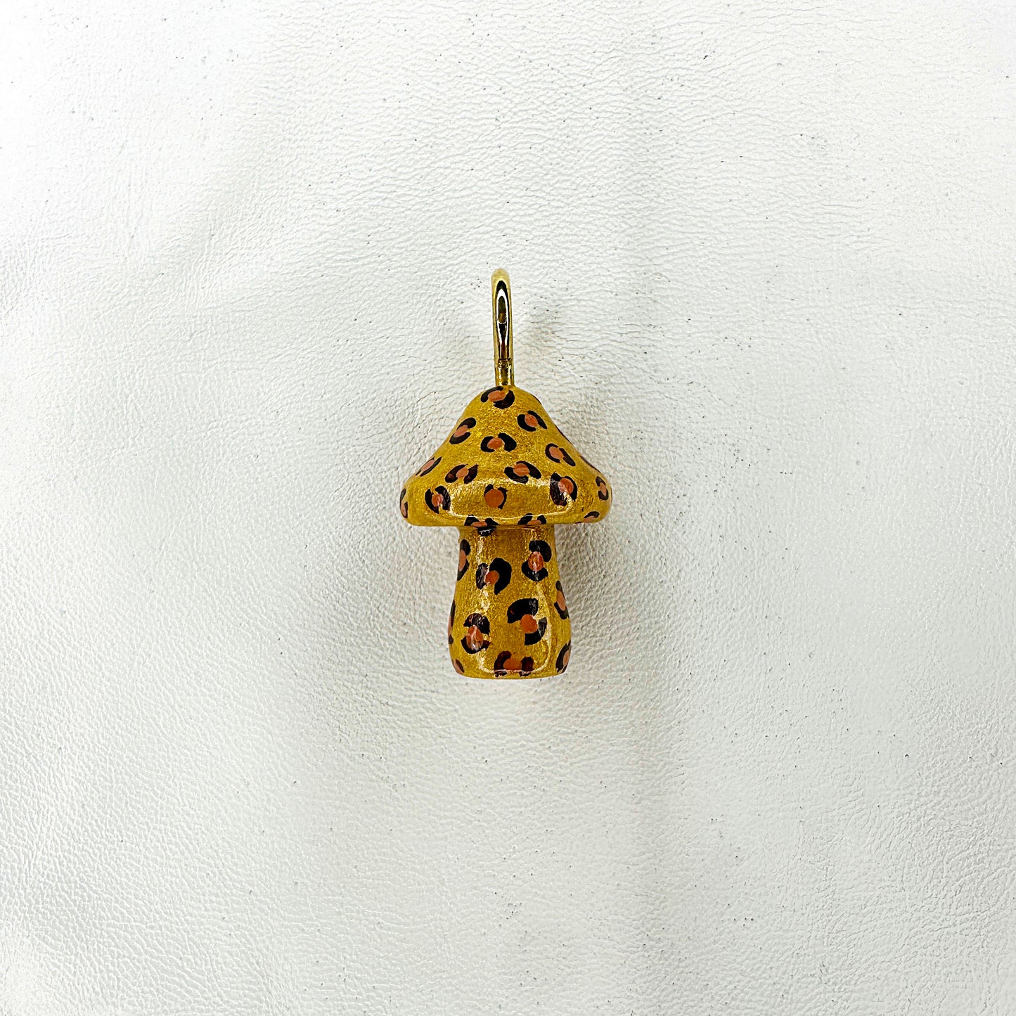 Leopard Spots Wooden Mushroom Pendant