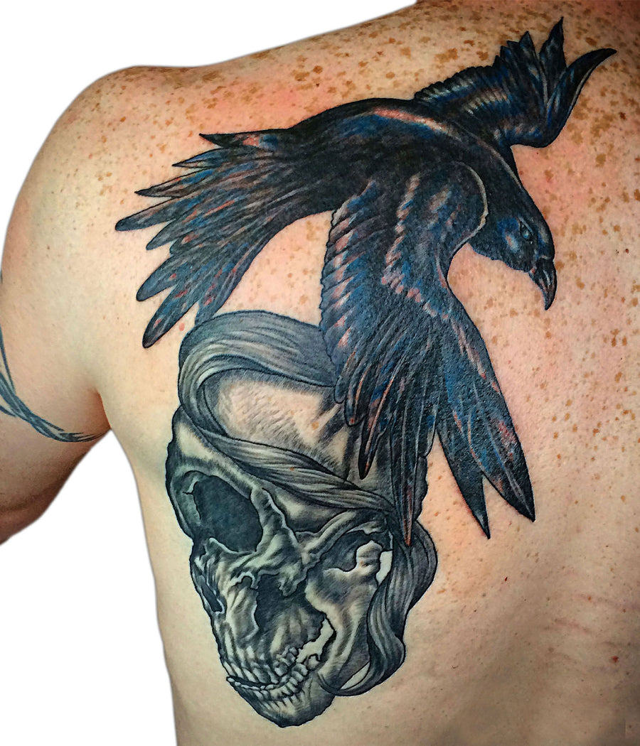 Raven And Skull Tattoo