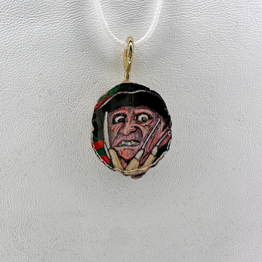 Nightmare On Elm Street Freddy Krueger Wooden Slice Pendant