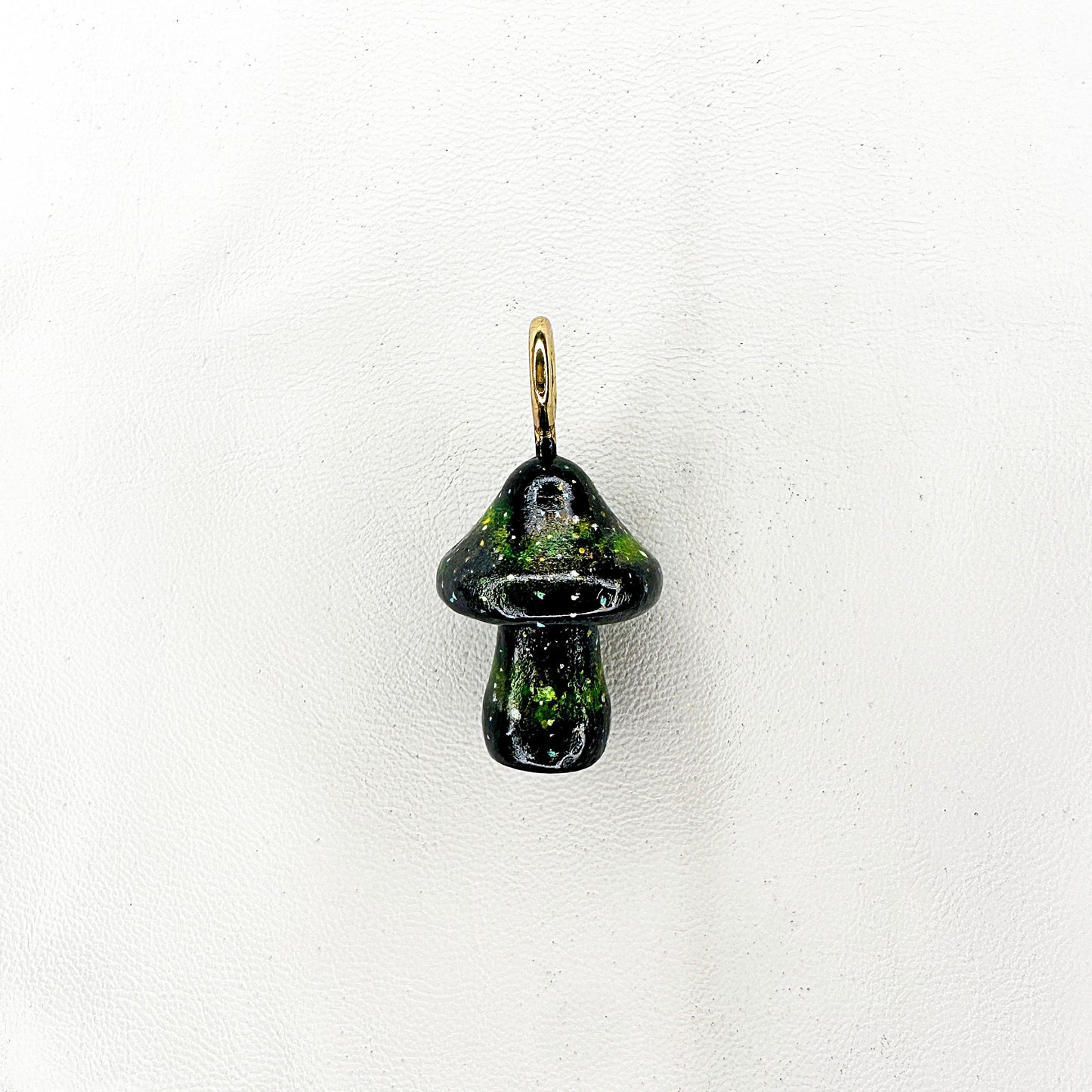 Outer Space Wooden Mushroom Pendant