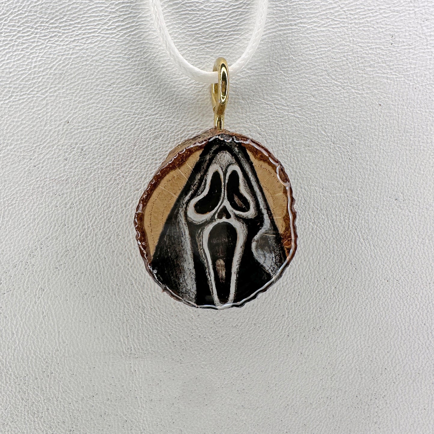 Scream Ghostface Wooden Slice Pendant