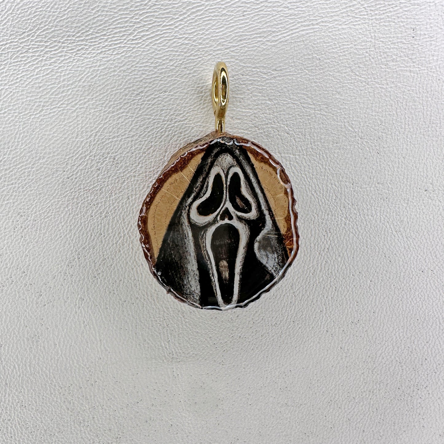 Scream Ghostface Wooden Slice Pendant