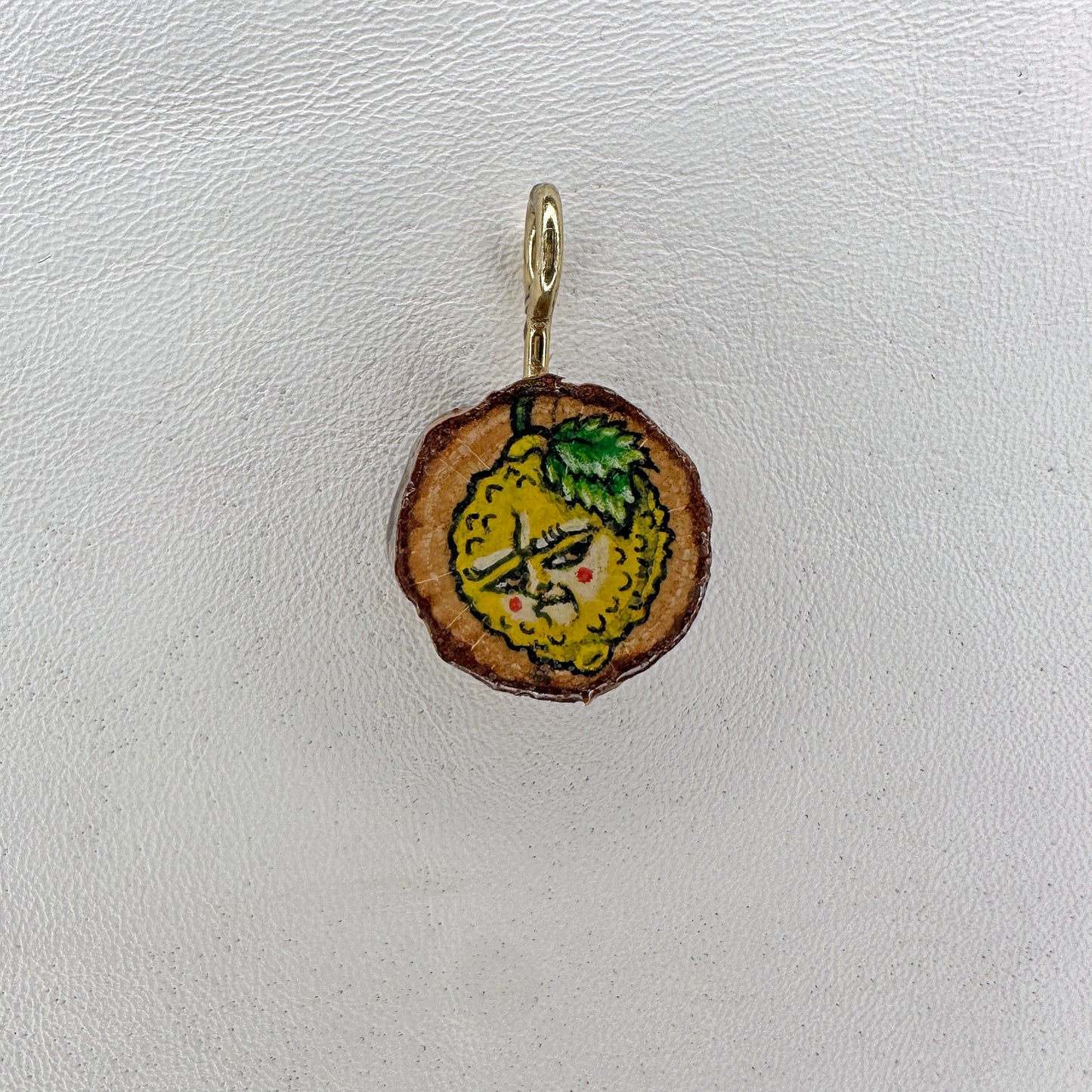 Sour Lemon Wooden Slice Pendant