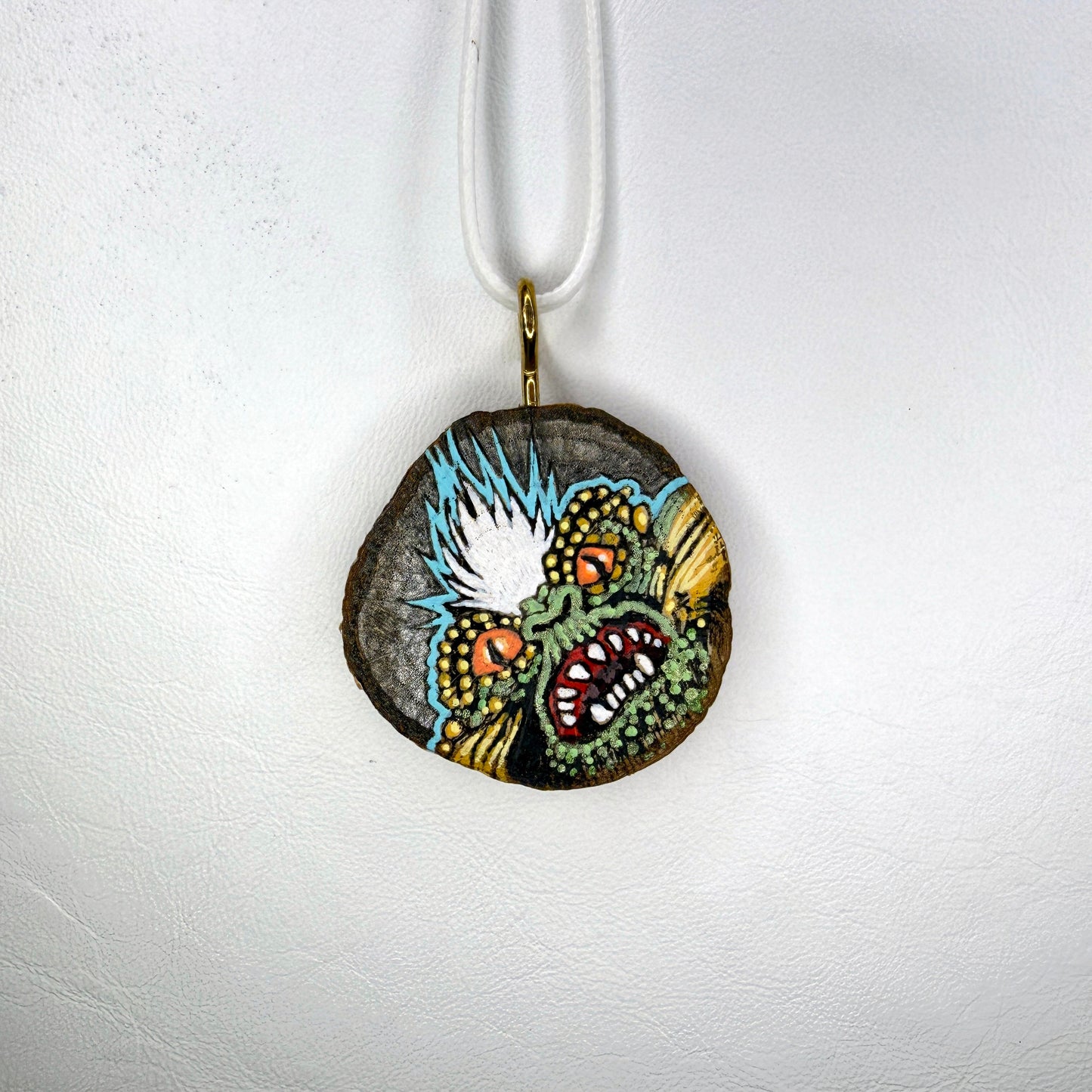 Stripe Wooden Slice Pendant