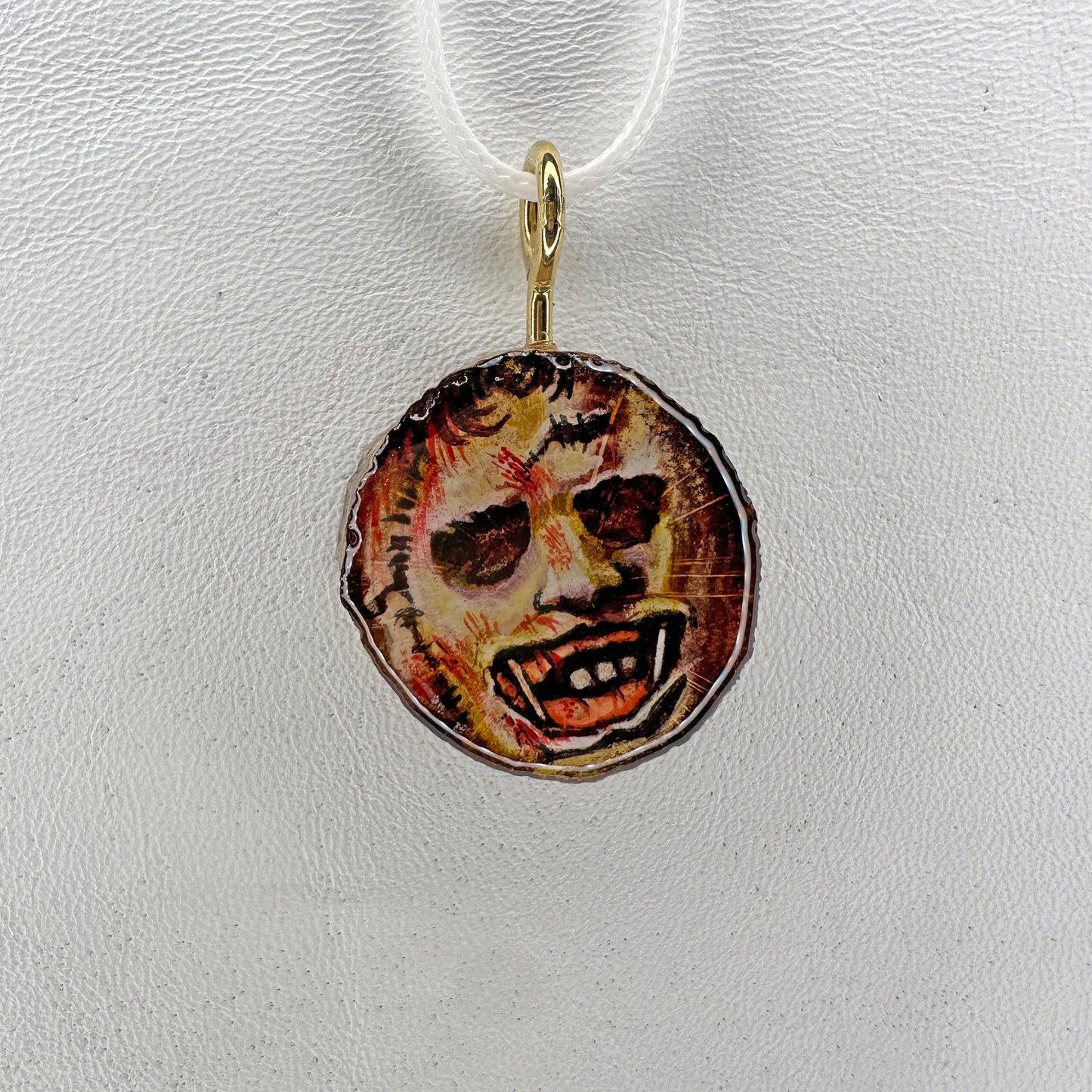 Texas Chainsaw Massacre Leatherface Wooden Slice Pendant