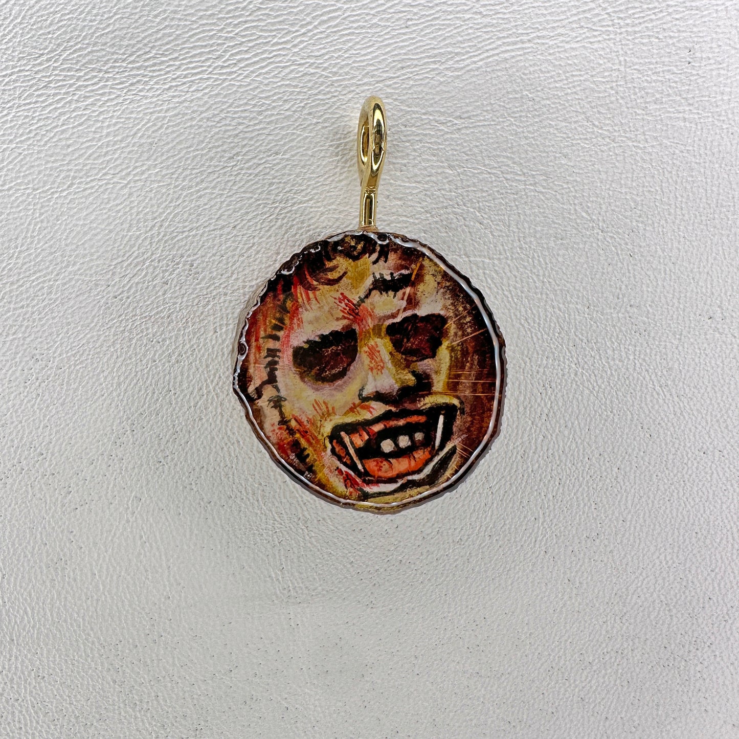 Texas Chainsaw Massacre Leatherface Wooden Slice Pendant