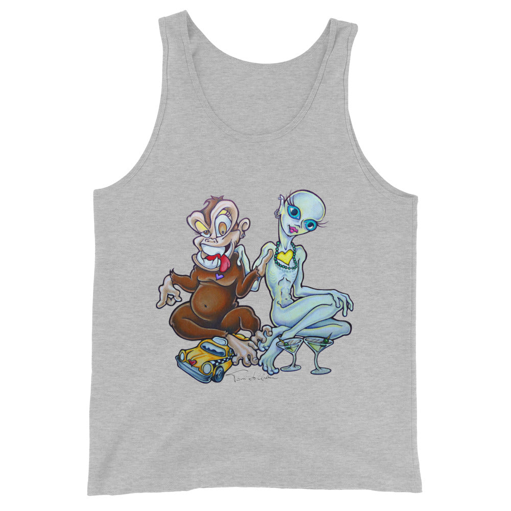A Monkey And An Alien Stepped Into A Cab Tank Top