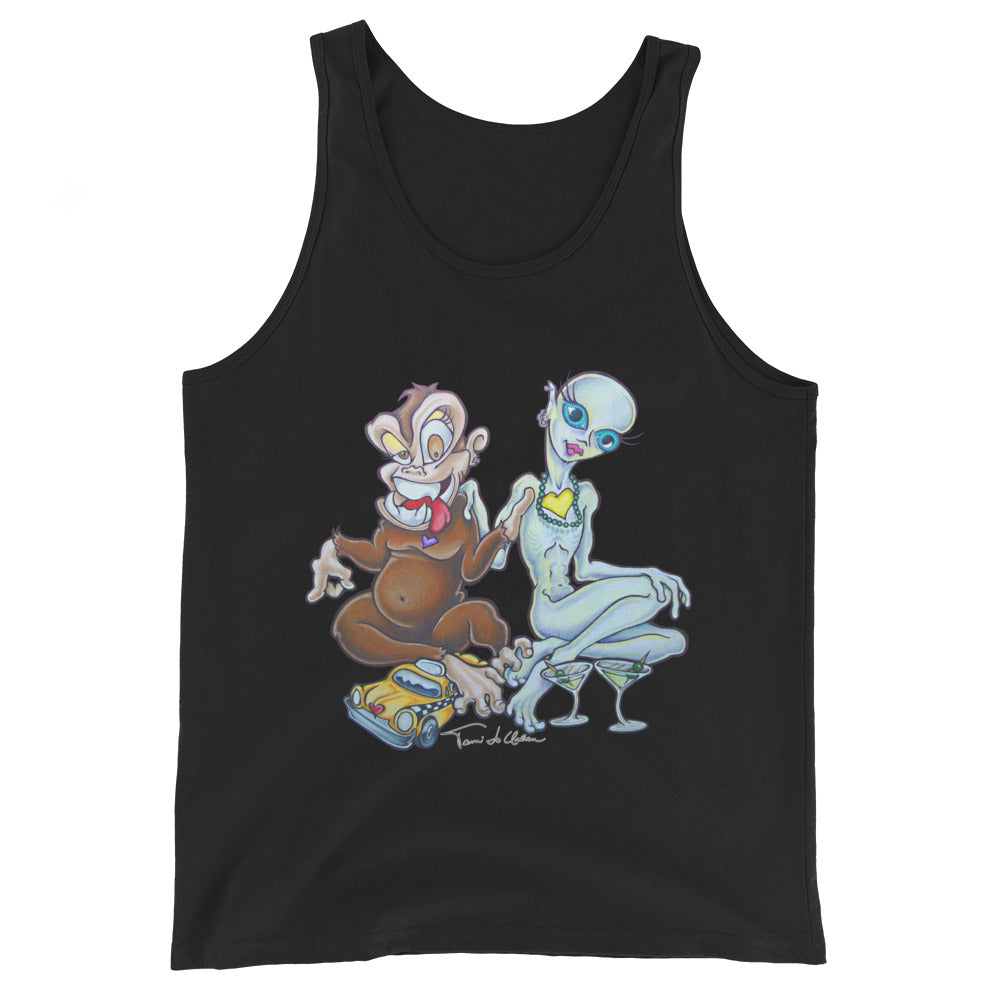 A Monkey And An Alien Stepped Into A Cab Tank Top
