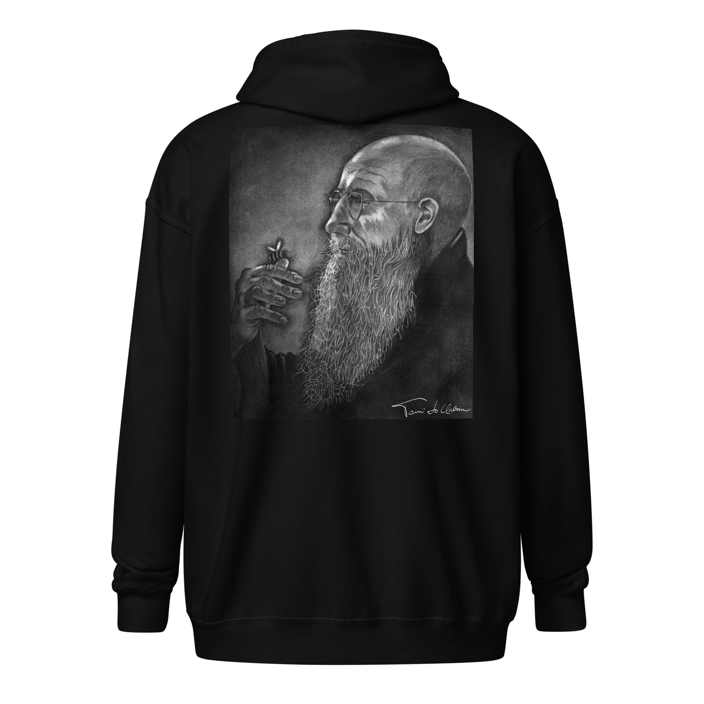 Father Solanus With A Bumblebee Zip Hoodie