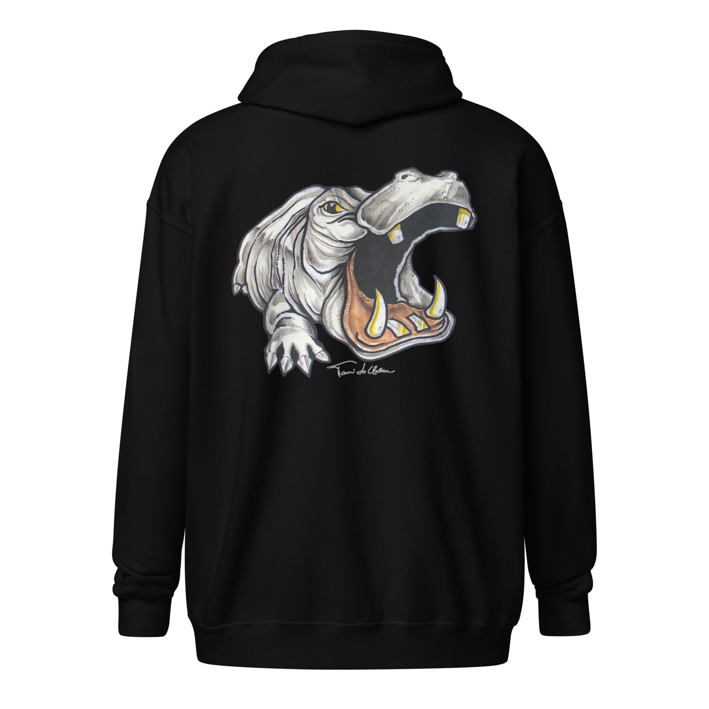 Hippopotamus Latin Zip Hoodie