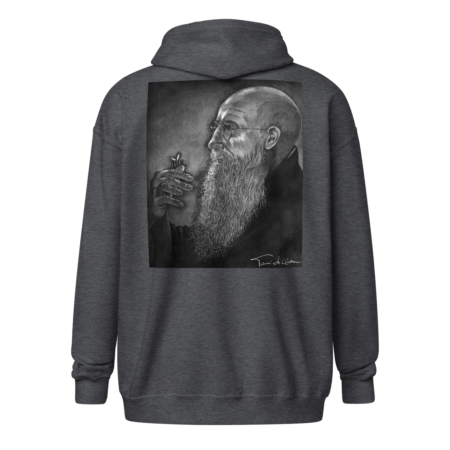 Father Solanus With A Bumblebee Zip Hoodie