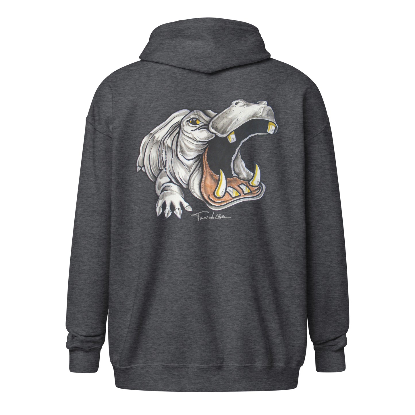 Hippopotamus Latin Zip Hoodie