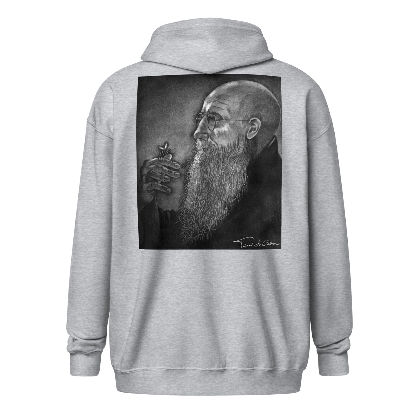 Father Solanus With A Bumblebee Zip Hoodie