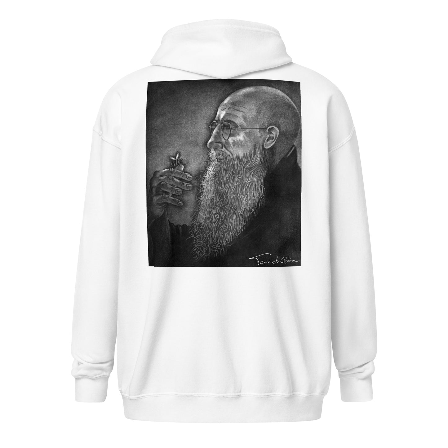 Father Solanus With A Bumblebee Zip Hoodie