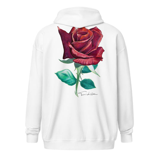 Red Rose Of Quarantine Zip Hoodie