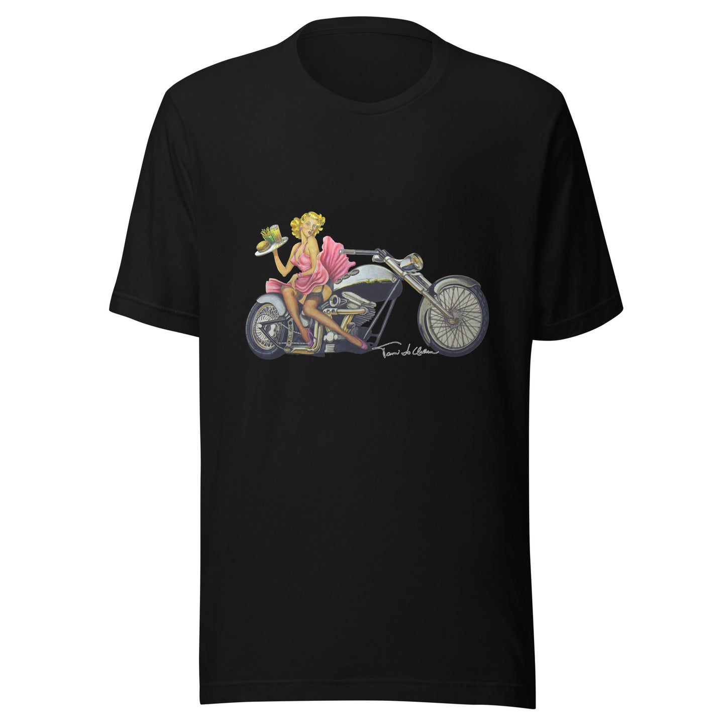 Hot-Rod Waitress Pin-Up Crew Neck T-Shirt