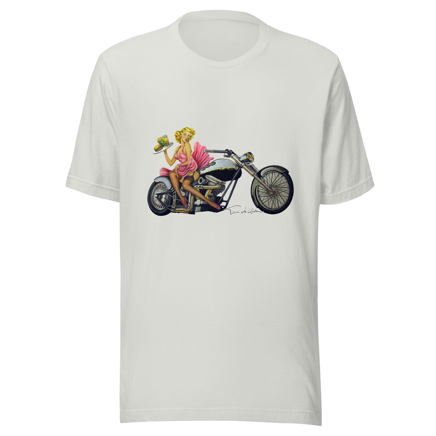 Hot-Rod Waitress Pin-Up Crew Neck T-Shirt