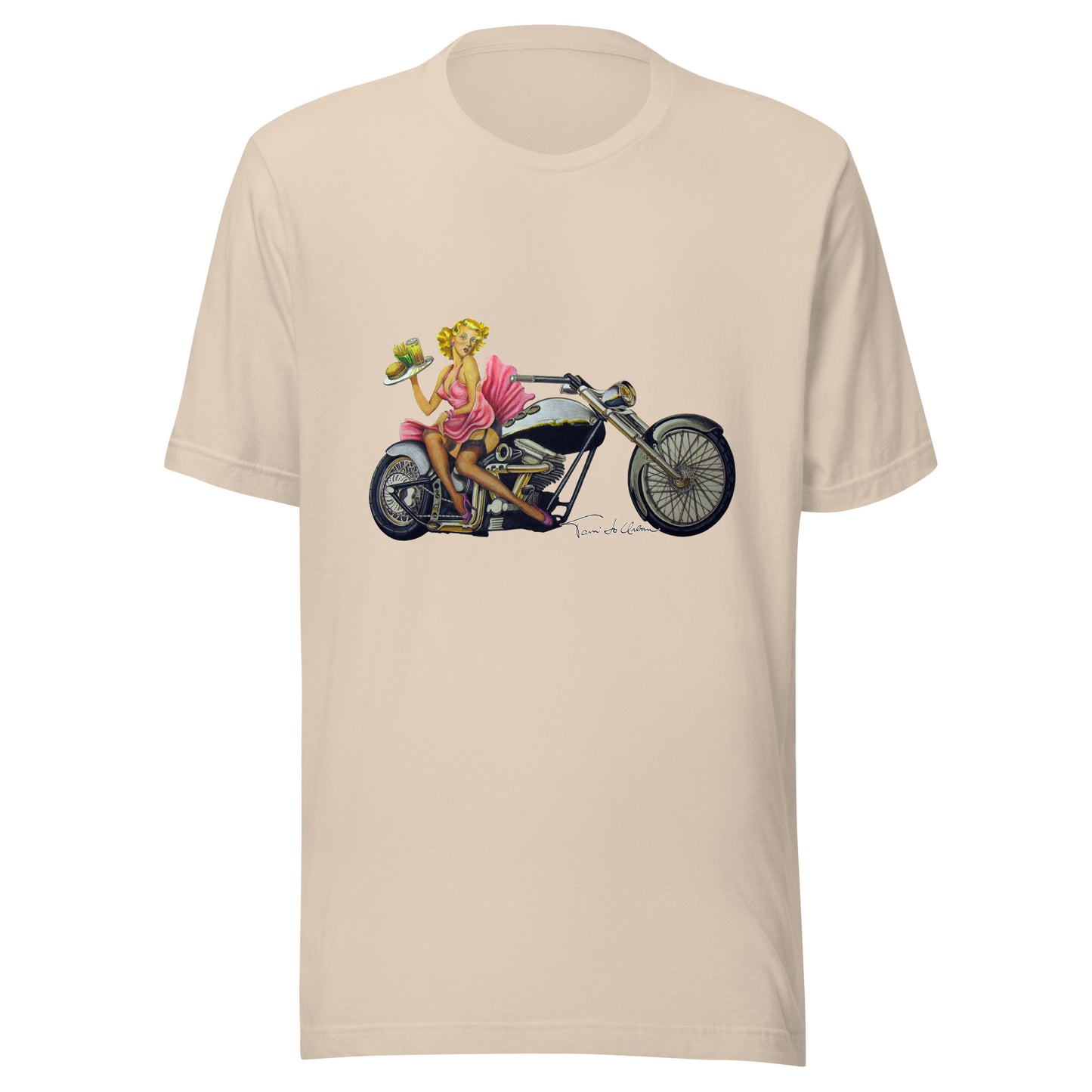 Hot-Rod Waitress Pin-Up Crew Neck T-Shirt