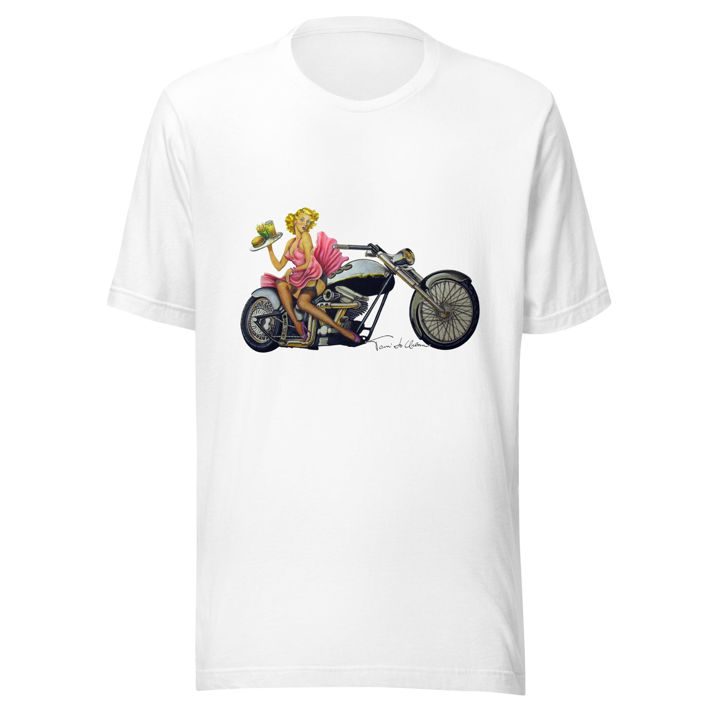 Hot-Rod Waitress Pin-Up Crew Neck T-Shirt