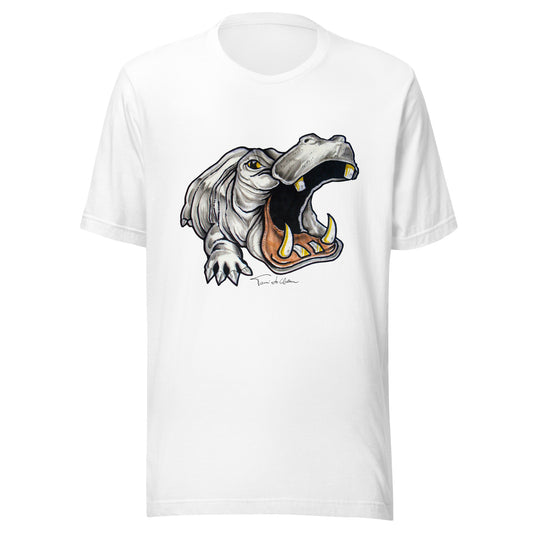 Hippopotamus Latin Crew Neck T-Shirt
