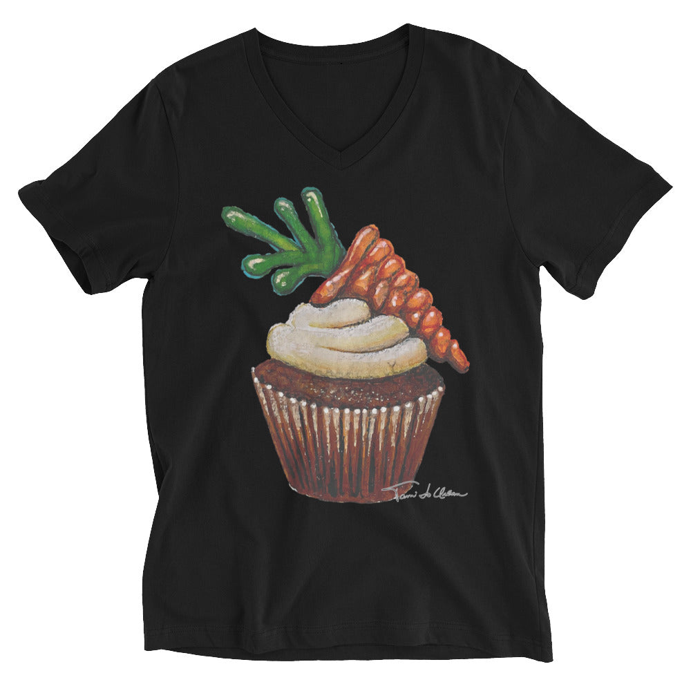 Carrot Cupcake V-Neck T-Shirt