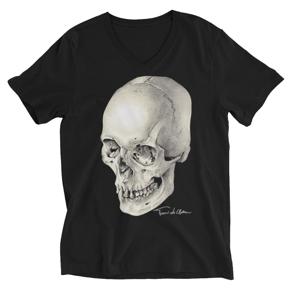 Skull Halftone V-Neck T-Shirt