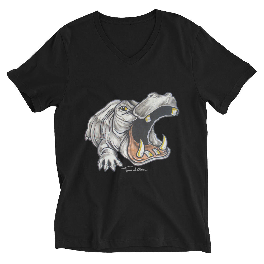 Hippopotamus Latin V-Neck T-Shirt
