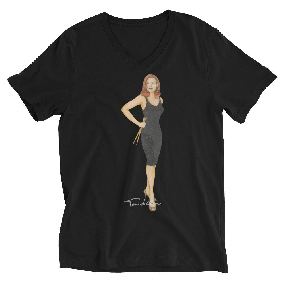 Punk Rock Girl With Some Noise To Make V-Neck T-Shirt