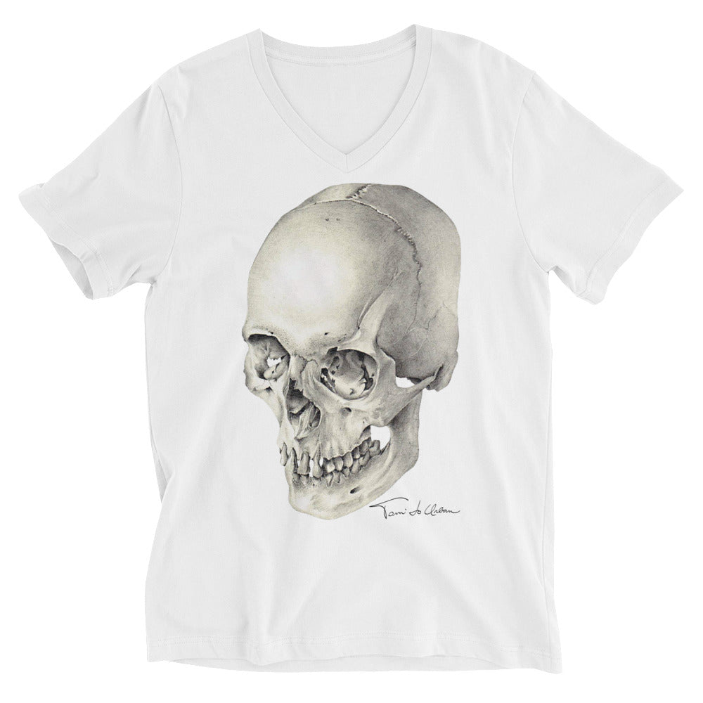 Skull Halftone V-Neck T-Shirt