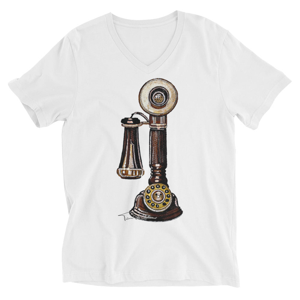 Old Telephone V-Neck T-Shirt