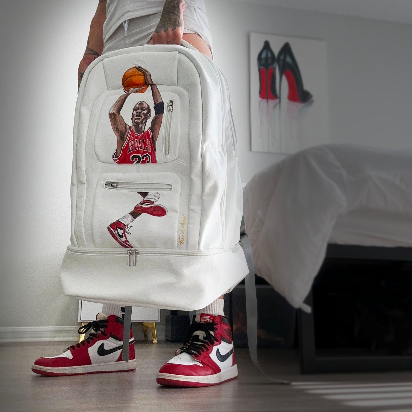 Sole Premise Tumbled Luciano Leather Michael Jordan Custom Backpack